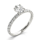 Oval French Cut Pavé Engagement Ring