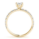 Oval French Cut Pavé Engagement Ring DiamondStatus