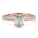 Oval French Cut Pavé Engagement Ring DiamondStatus