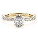 Oval French Cut Pavé Engagement Ring DiamondStatus