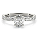 Oval French Cut Pavé Engagement Ring