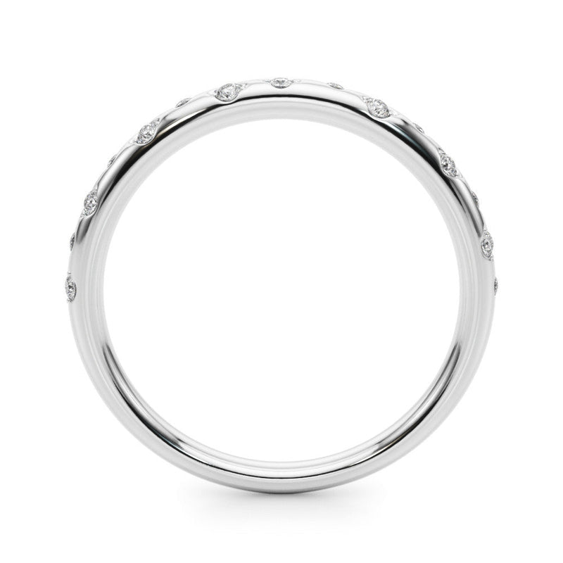 Round Scatter Diamond Wedding Ring