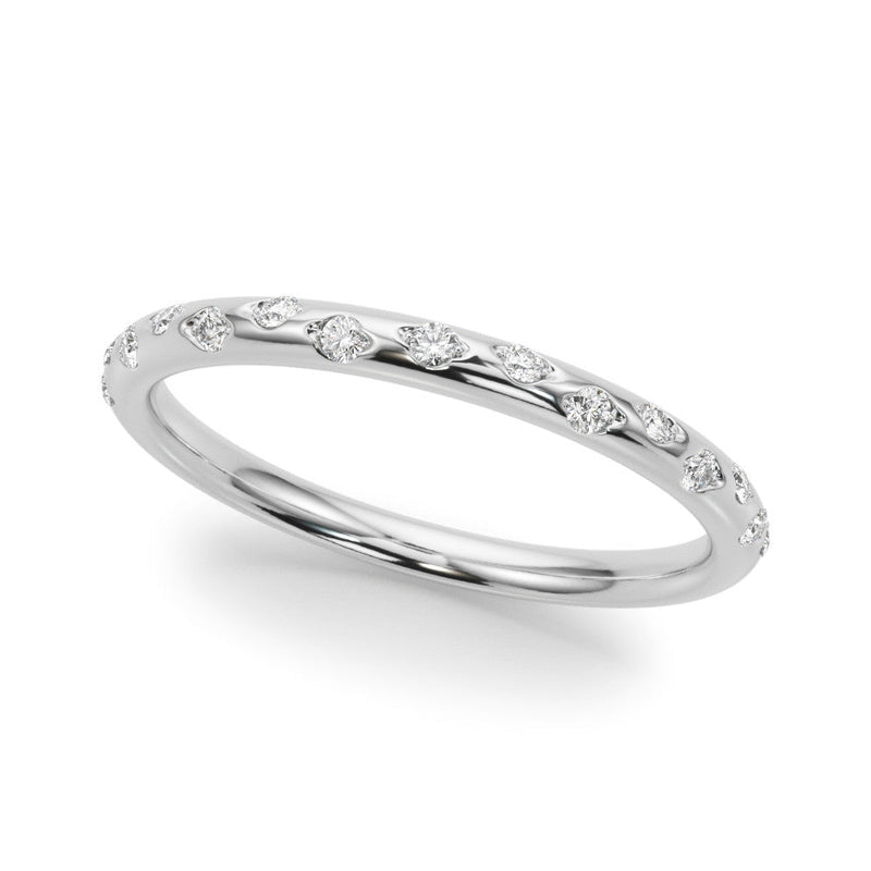 Round Scatter Diamond Wedding Ring