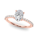 Oval Hidden Halo Pavé Engagement Ring DiamondStatus