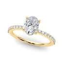 Oval Hidden Halo Pavé Engagement Ring DiamondStatus