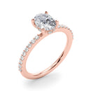 Oval Hidden Halo Pavé Engagement Ring DiamondStatus