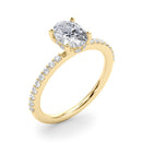 Oval Hidden Halo Pavé Engagement Ring DiamondStatus