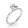 Oval Hidden Halo Pavé Engagement Ring DiamondStatus