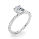 Oval Hidden Halo Pavé Engagement Ring DiamondStatus