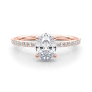 Oval Hidden Halo Pavé Engagement Ring DiamondStatus