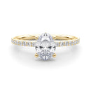 Oval Hidden Halo Pavé Engagement Ring DiamondStatus