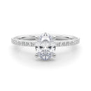 Oval Hidden Halo Pavé Engagement Ring DiamondStatus