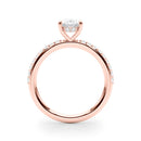 Oval Hidden Halo Pavé Engagement Ring DiamondStatus