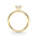 Oval Hidden Halo Pavé Engagement Ring DiamondStatus