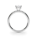 Oval Hidden Halo Pavé Engagement Ring DiamondStatus