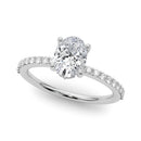 Oval Hidden Halo Pavé Engagement Ring DiamondStatus