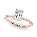 Emerald Hidden Halo Pavé Engagement Ring DiamondStatus