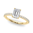 Emerald Hidden Halo Pavé Engagement Ring DiamondStatus