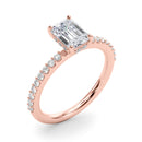 Emerald Hidden Halo Pavé Engagement Ring DiamondStatus