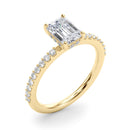 Emerald Hidden Halo Pavé Engagement Ring DiamondStatus