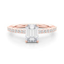 Emerald Hidden Halo Pavé Engagement Ring DiamondStatus