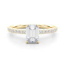 Emerald Hidden Halo Pavé Engagement Ring DiamondStatus