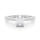 Emerald Hidden Halo  Pavé Engagement Ring