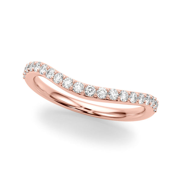 Curved Half Eternity Wedding Ring