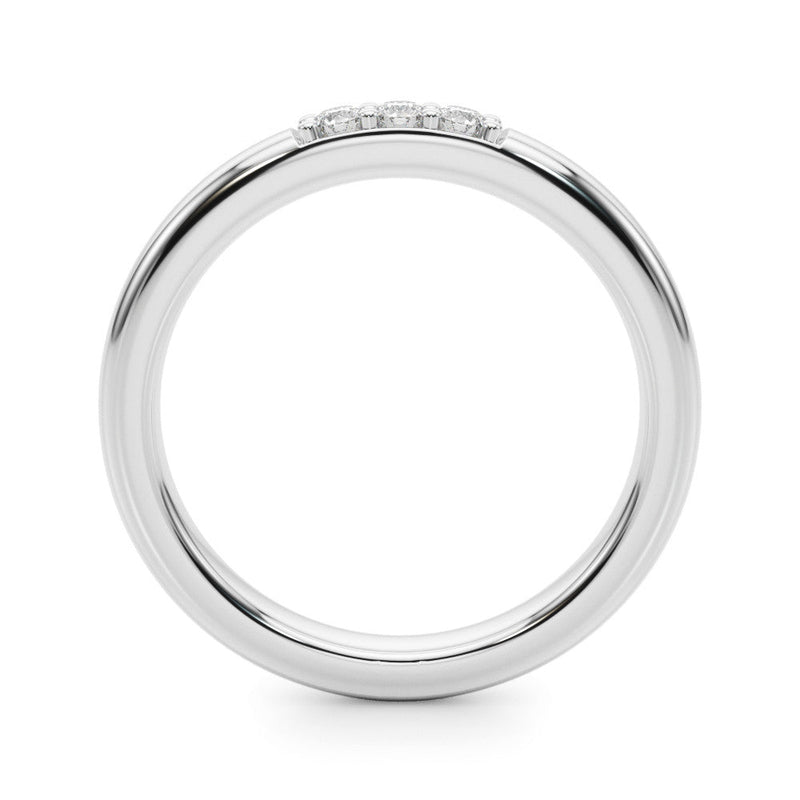 Round Three Stone Wedding Ring