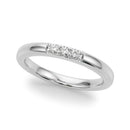 Round Three Stone Wedding Ring