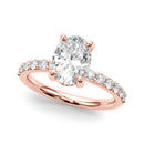 Oval Pavé Engagement Ring DiamondStatus