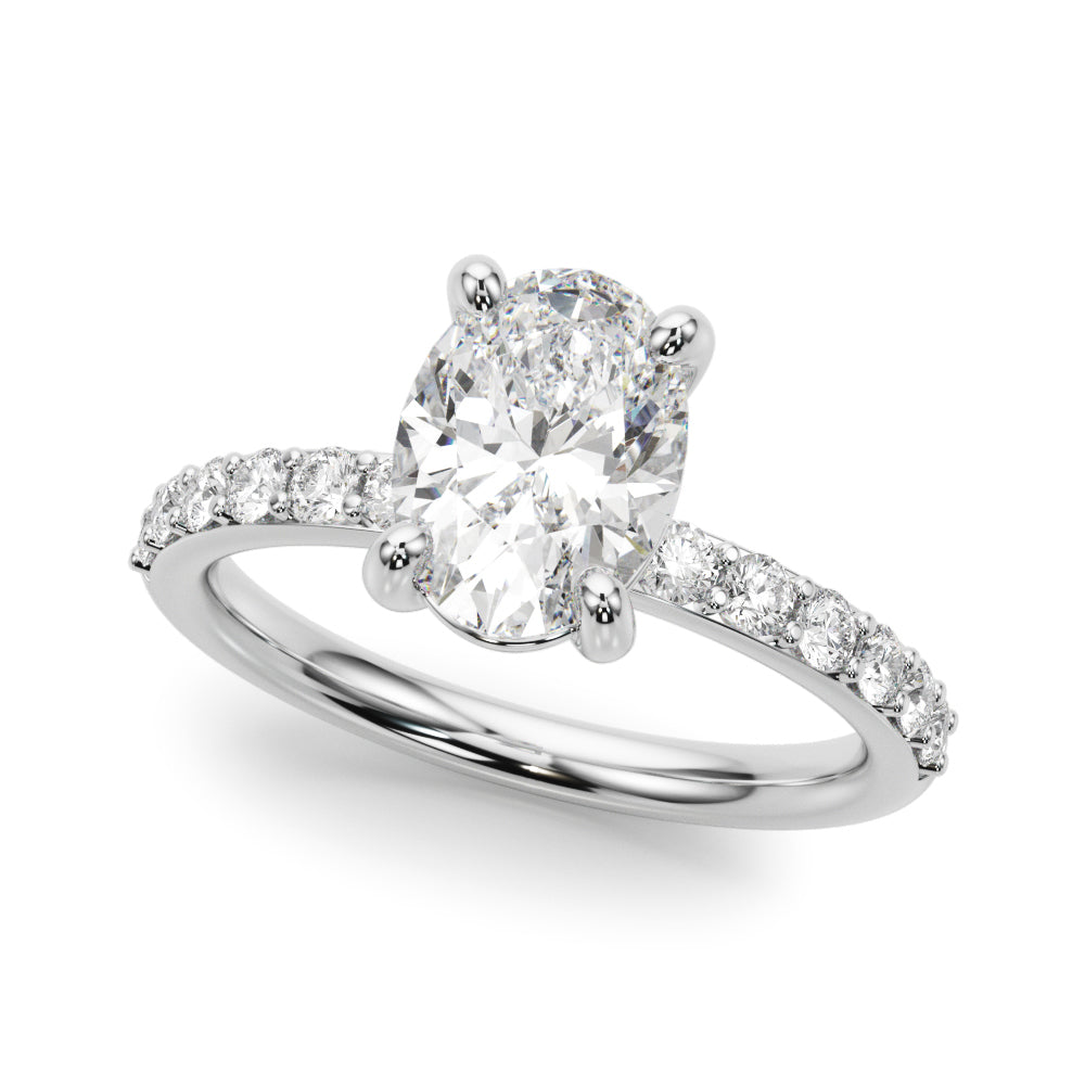 Oval Pavé Engagement Ring