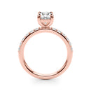 Oval Pavé Engagement Ring DiamondStatus