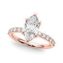 Marquise Pavé Engagement Ring DiamondStatus