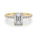 Emerald Pavé Engagement Ring DiamondStatus