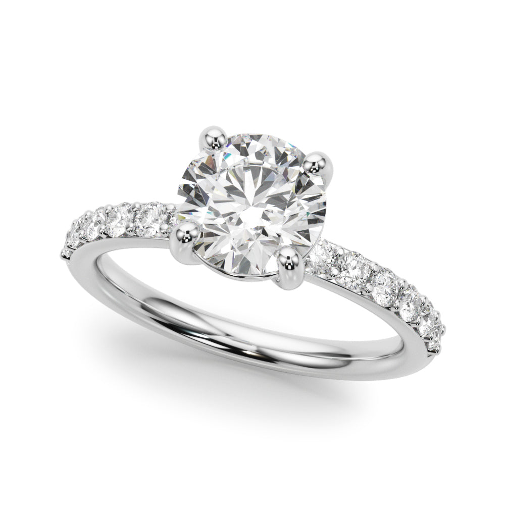 Round Pavé Engagement Ring