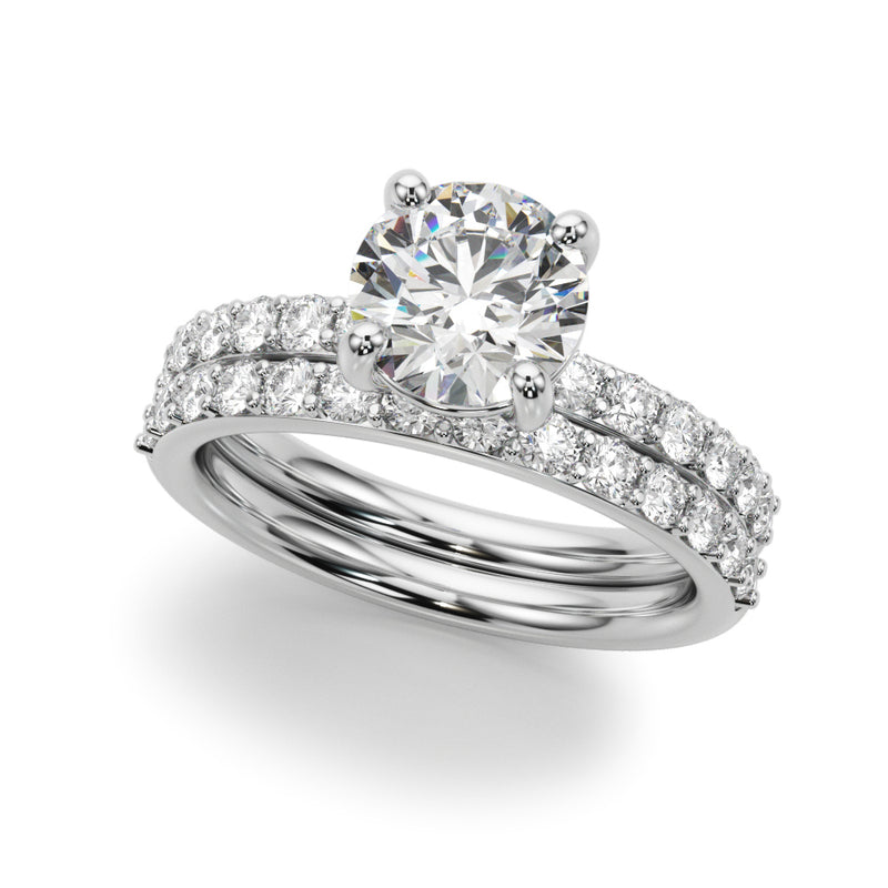 Round Pavé Engagement Ring 51277W | Free Delivery