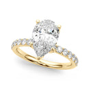 Pear Hidden Floral Pavé Engagement Ring DiamondStatus