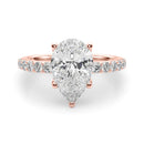 Pear Hidden Floral Pavé Engagement Ring DiamondStatus