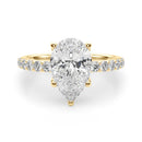 Pear Hidden Floral Pavé Engagement Ring DiamondStatus