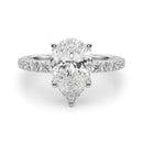 Pear Hidden Floral Pavé Engagement Ring