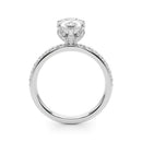 Pear Hidden Floral Pavé Engagement Ring