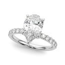 Pear Hidden Floral Pavé Engagement Ring