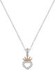 Disney Princess Heart Crown Pendant Necklace Two Tone Disney