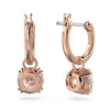 Stilla Round Drop Earrings Rose Gold Swarovski