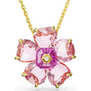 Swarovski Idyllia Flower Pendant Necklace Gold Pink 5650569
