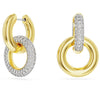 Dextera Interlocking Hoop Drop Earrings Gold Swarovski