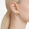 Dextera Interlocking Hoop Drop Earrings Gold Swarovski