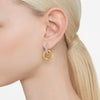 Dextera Interlocking Hoop Drop Earrings Gold Swarovski