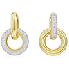 Dextera Interlocking Hoop Drop Earrings Gold Swarovski
